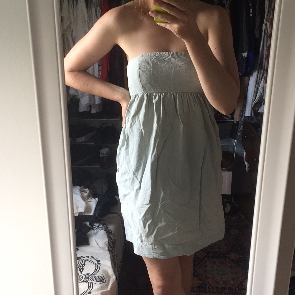 BDG Urban Outfitters strapless chambray dress